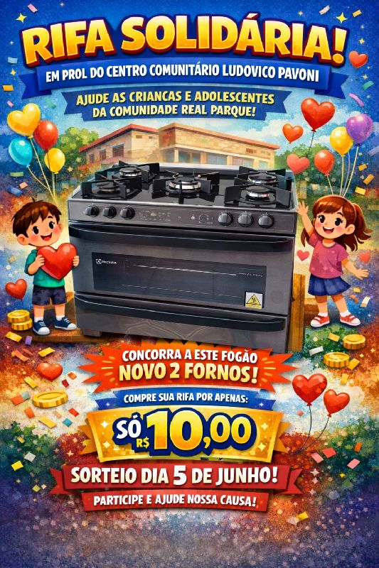 Rifa Solidária - Fogão 2 FORNOS com AIRFRYER 